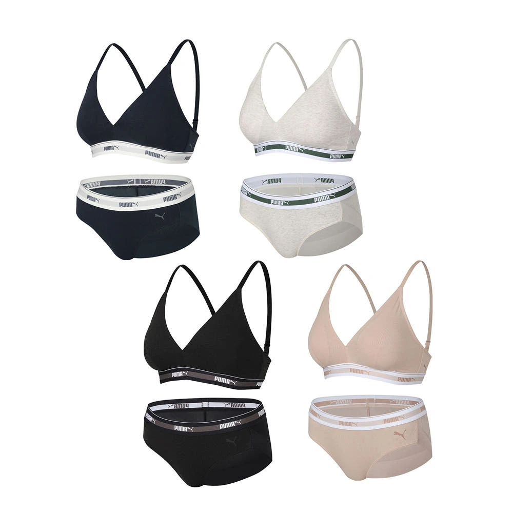 하루 종일 닿아도 편안한 숨결!푸마 노와이어 프리미엄 코튼터치 브라팬티 4set