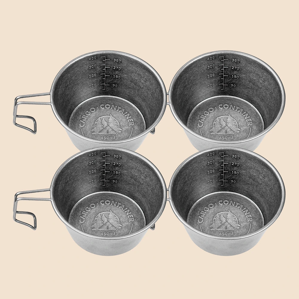 카고컨테이너 와일드 시에라 컵 450ml 4p 세트 캠핑 백패킹 등산 커피 물 술 잔 실제 상품 이미지