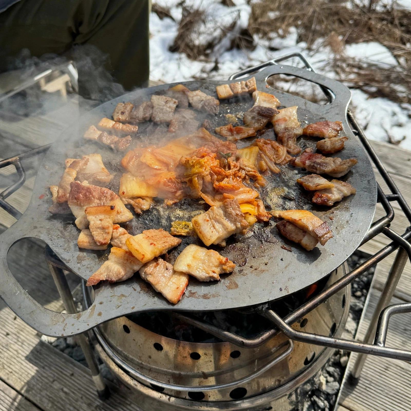 페트로막스 캠핑 그리들 원형 무쇠 철판 소 조리도구 화로대 겸용 대형 실제 상품 이미지